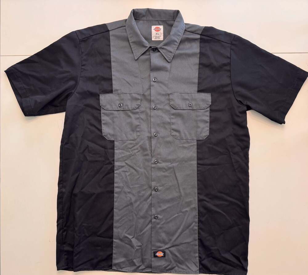 Dickies Two-Tone Work Shirt with Cowboy Skull Back Graphic, Size XL